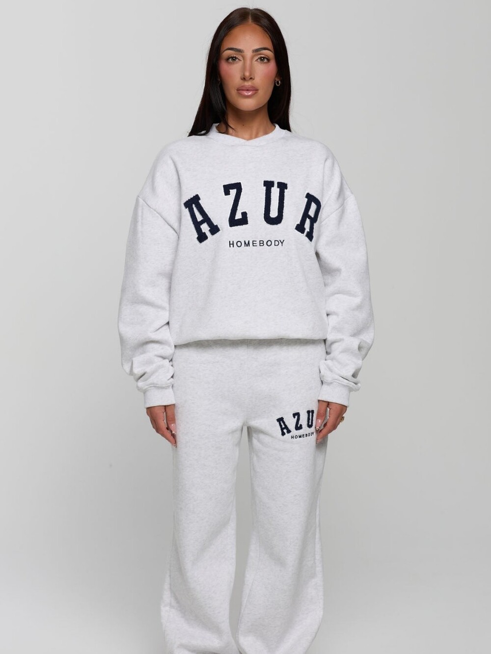 Azur Cloud Homebody Crew Neck Sweater Heathered Gray Small